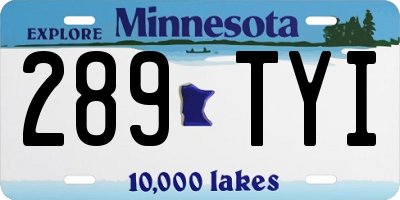 MN license plate 289TYI