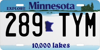 MN license plate 289TYM