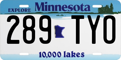 MN license plate 289TYO