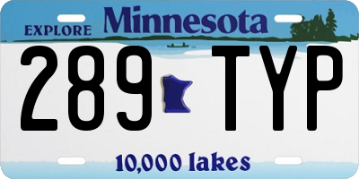 MN license plate 289TYP
