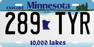 MN license plate 289TYR