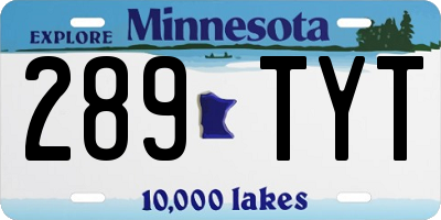 MN license plate 289TYT