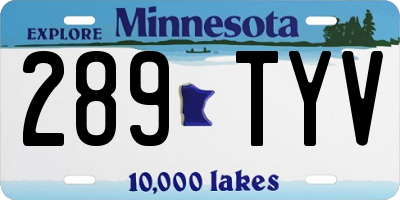 MN license plate 289TYV