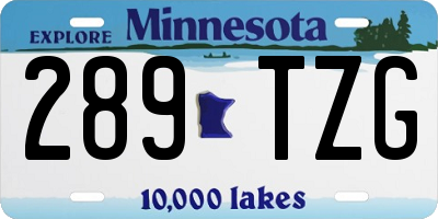 MN license plate 289TZG