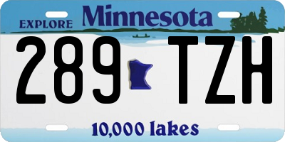 MN license plate 289TZH