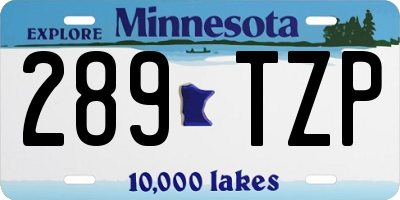 MN license plate 289TZP