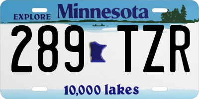 MN license plate 289TZR
