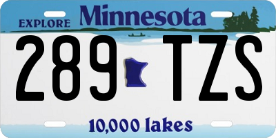 MN license plate 289TZS