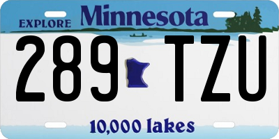 MN license plate 289TZU