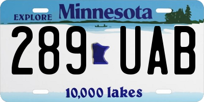 MN license plate 289UAB