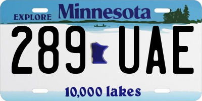 MN license plate 289UAE