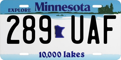 MN license plate 289UAF