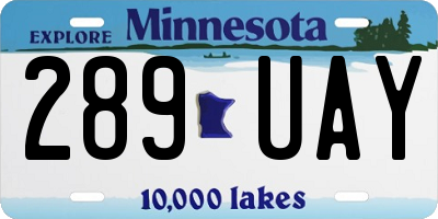 MN license plate 289UAY