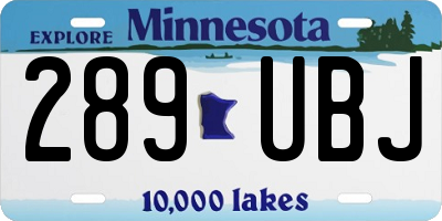 MN license plate 289UBJ
