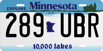 MN license plate 289UBR
