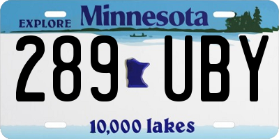 MN license plate 289UBY