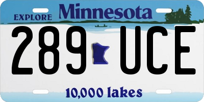 MN license plate 289UCE