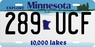 MN license plate 289UCF