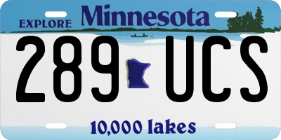 MN license plate 289UCS