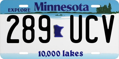MN license plate 289UCV