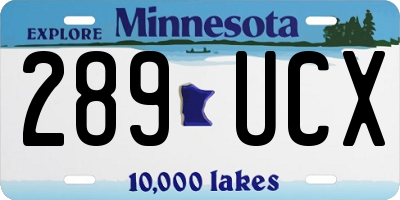 MN license plate 289UCX