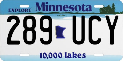 MN license plate 289UCY