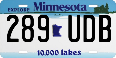 MN license plate 289UDB