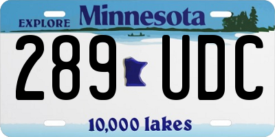 MN license plate 289UDC