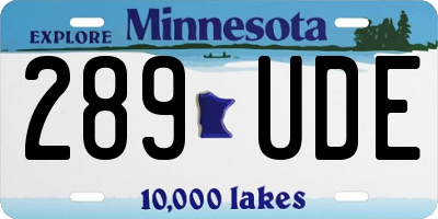 MN license plate 289UDE