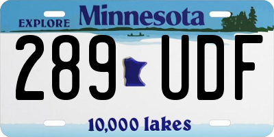 MN license plate 289UDF