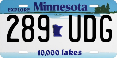 MN license plate 289UDG