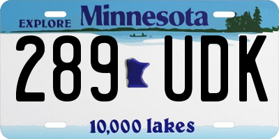 MN license plate 289UDK