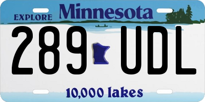 MN license plate 289UDL