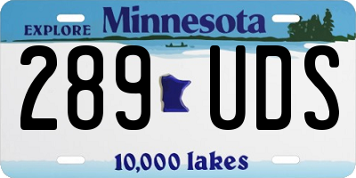 MN license plate 289UDS