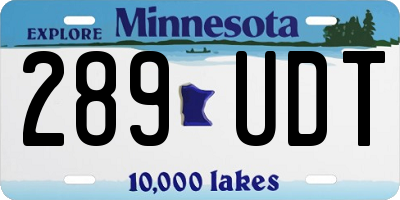 MN license plate 289UDT