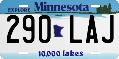 MN license plate 290LAJ