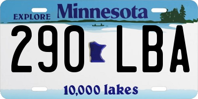 MN license plate 290LBA