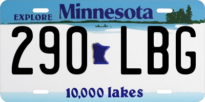 MN license plate 290LBG
