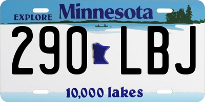 MN license plate 290LBJ