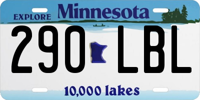 MN license plate 290LBL