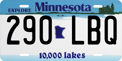 MN license plate 290LBQ