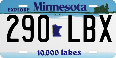 MN license plate 290LBX