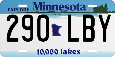 MN license plate 290LBY