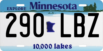 MN license plate 290LBZ