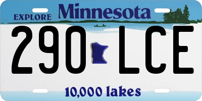 MN license plate 290LCE