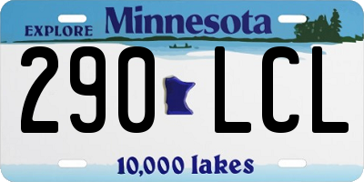 MN license plate 290LCL