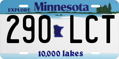MN license plate 290LCT