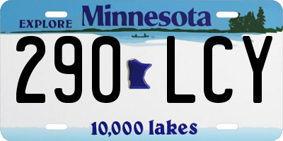 MN license plate 290LCY