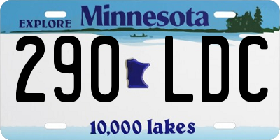 MN license plate 290LDC