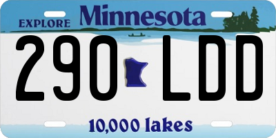 MN license plate 290LDD